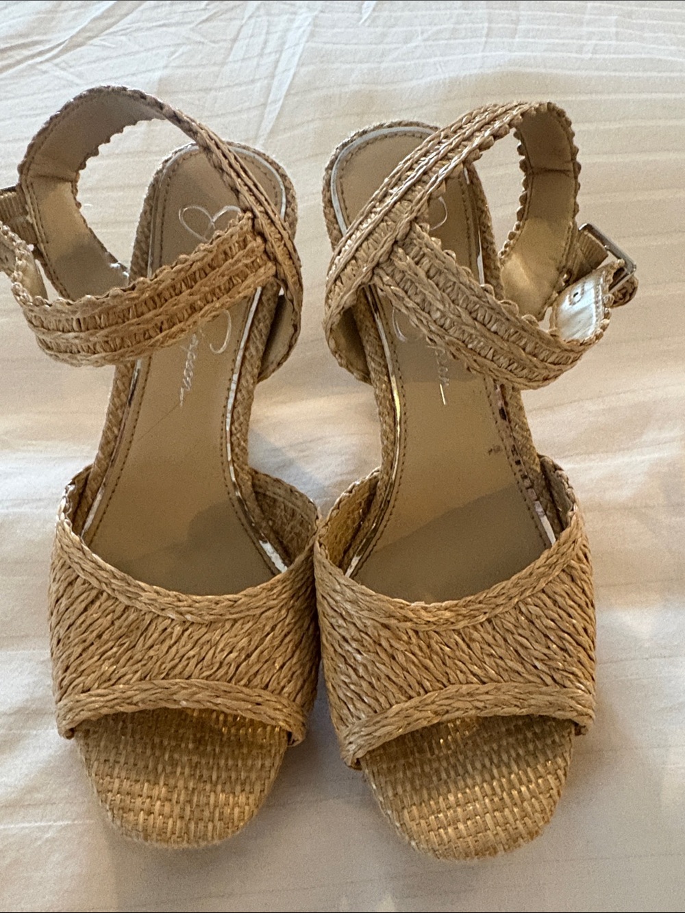 Jessica Simpson Tan Woven Espadrille platform Sandals 5”